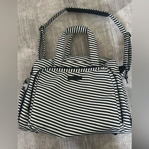 Washable Jujube Black and White Striped Diperbag